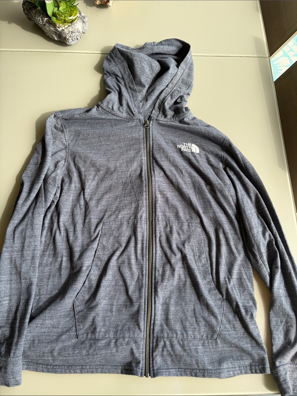 The North Face Men's Heather Gray Full-Zip Hooded Jacket